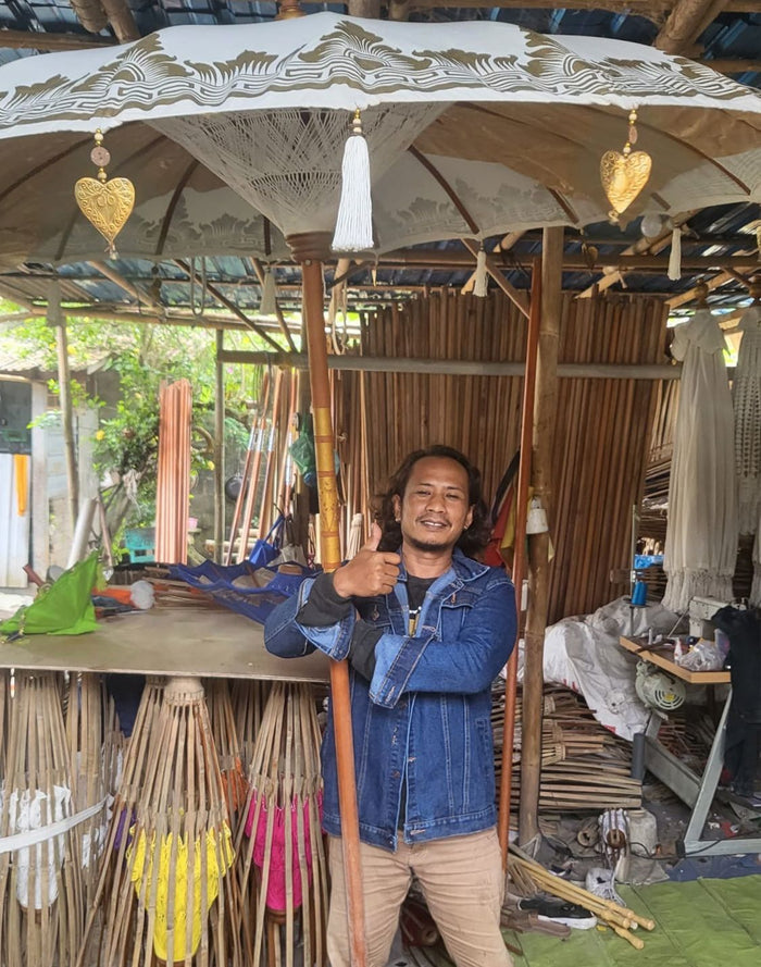 Orange Parasol Handmade Decorative Bali Design