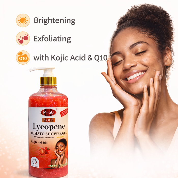 P+50 GOLD Exfoliating Tomato Brightening Shower Gel Scrub - LYCOPENE (1000ml)