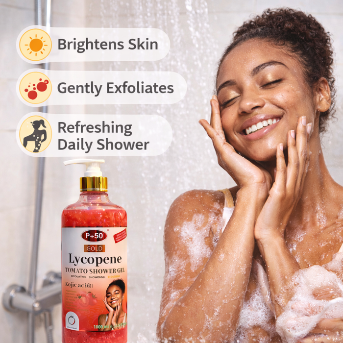 P+50 GOLD Exfoliating Tomato Brightening Shower Gel Scrub - LYCOPENE (1000ml)