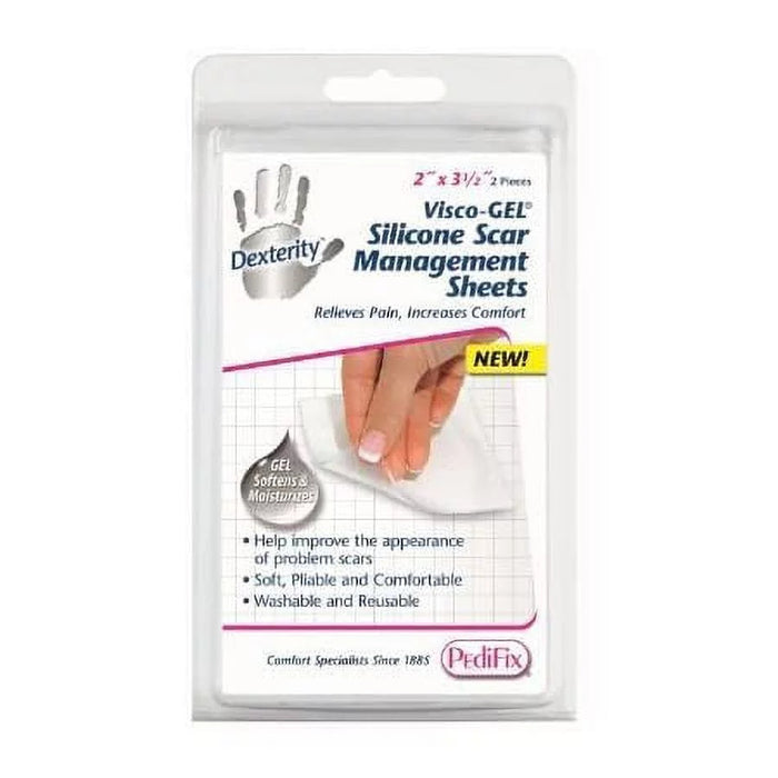 Pedifix Dexterity Visco GEL Silicone Scar Sheet , 2.5" x 3", 2 Sheets
