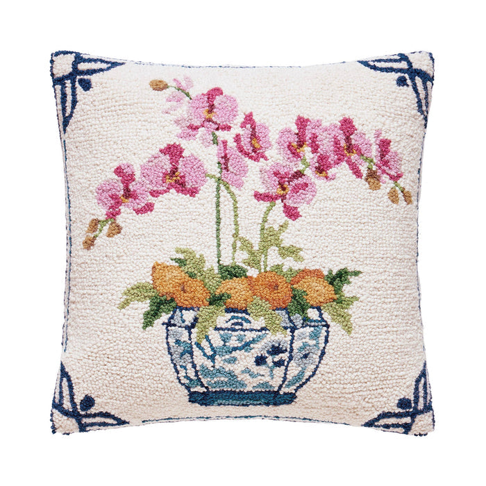 Peking Handicraft - Oranges And Orchids Hook Pillow