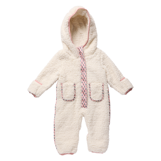 Pink Chicken Baby Girls Pramsuit in Cream
