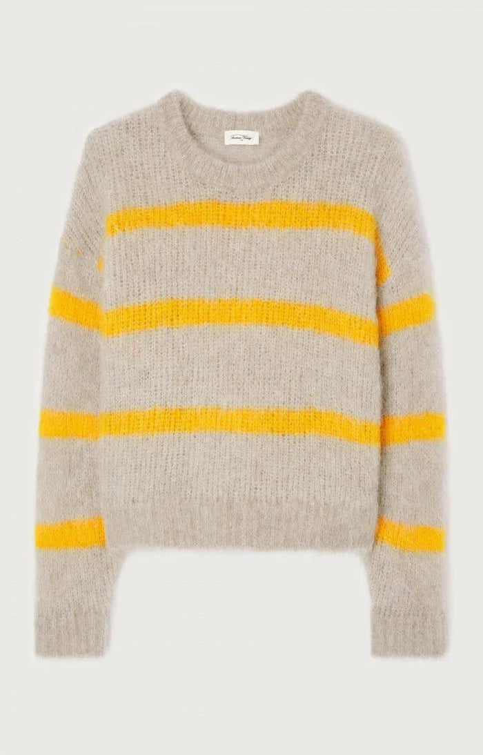 PULLOVER BYM18C in Misty Striped Jam by American Vintage