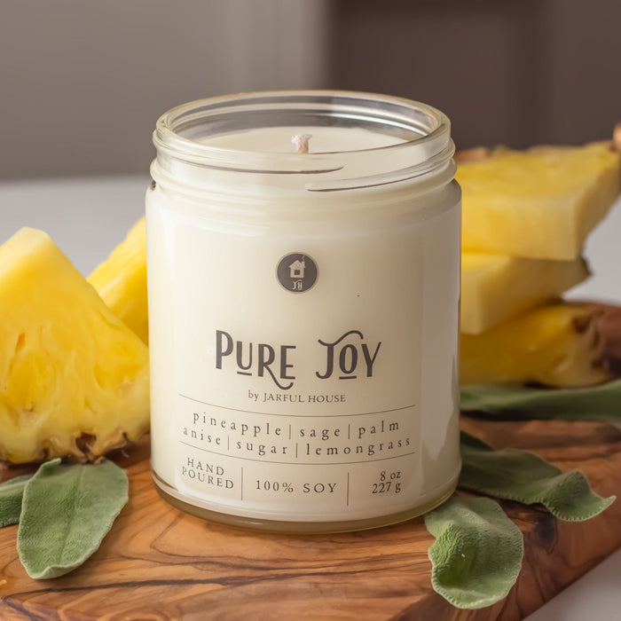 Pure Joy Pineapple + Sage Soy Candle - 8 oz. - Jarful House