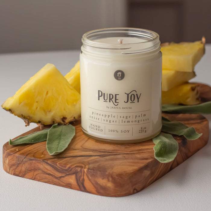 Pure Joy Pineapple + Sage Soy Candle - 8 oz. - Jarful House