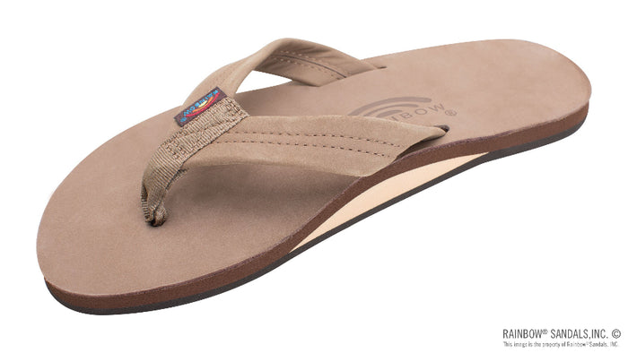 Rainbow Single Layer Premier Leather 1 inch strap sandal side view
