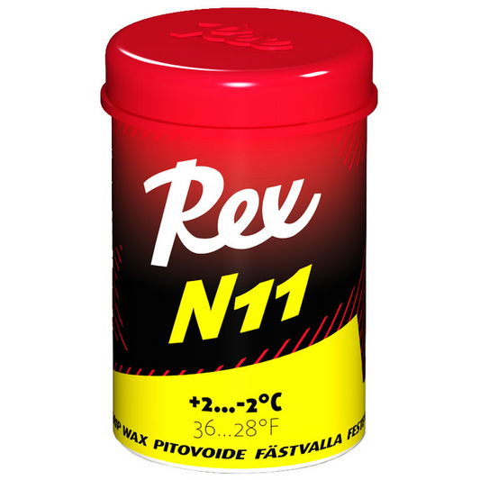 A product picture of the Rex Wax N11 Yellow Fluoro-Free Racing Grip (2C/-2C) | 45g