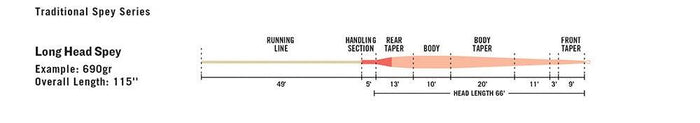 RIO Intouch Long Head Spey spey line - detail view