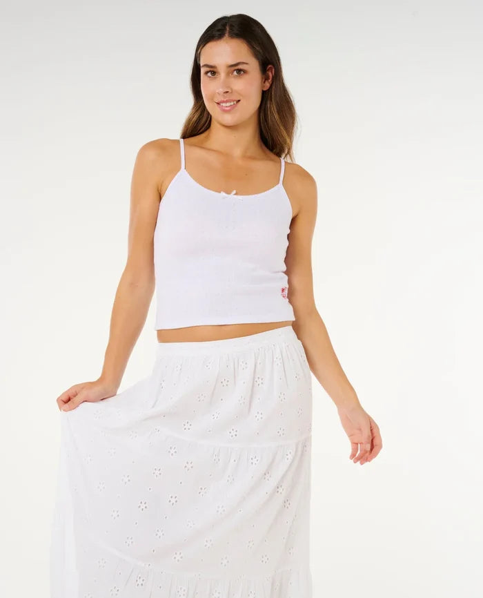 Rip Curl Oasis Broderia Maxi Skirt - White