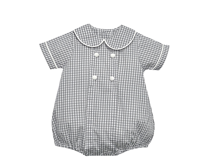 RN Gray Gingham Boy Bubble