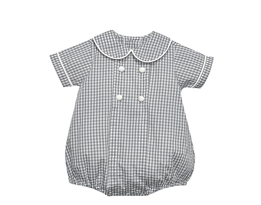 RN Gray Gingham Boy Bubble