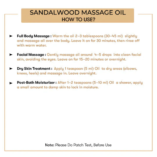 Sandalwood Turmeric Massage Oil  - How to Use