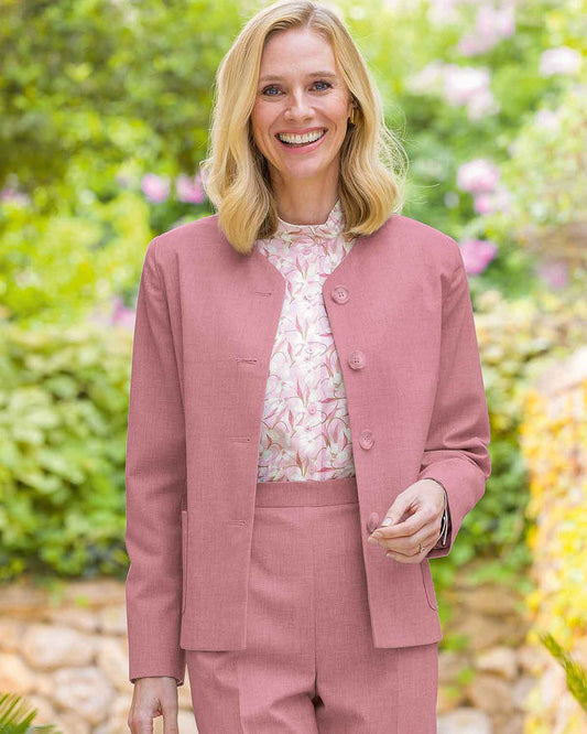 Sandown Wool Mix Fully Lined Ladies Jacket - Rose - Country Collection