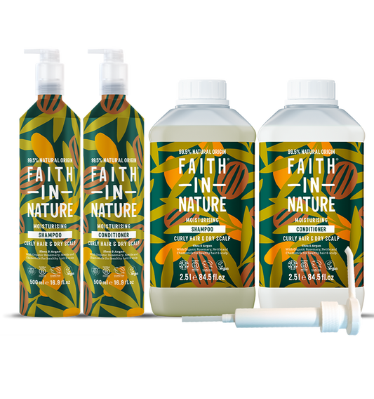 Faith In Nature Curly Hair Shampoo & Conditioner Aluinium Refill Set