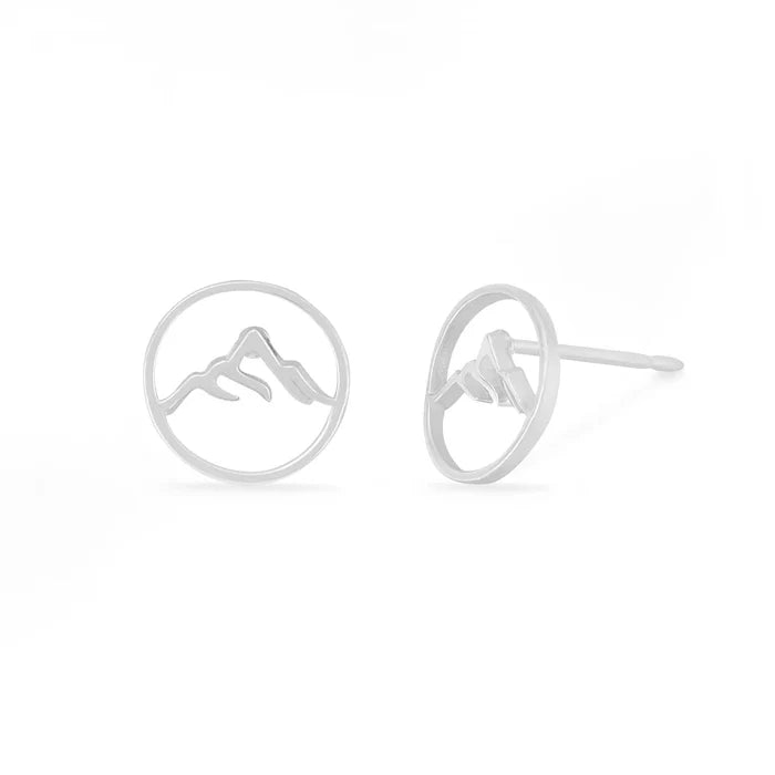 Silver Mountain Stud Earrings