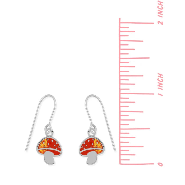 Silver Mushroom Earrings