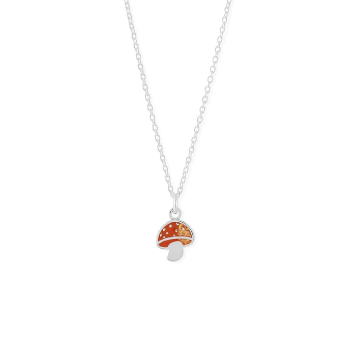 Silver Mushroom Necklace