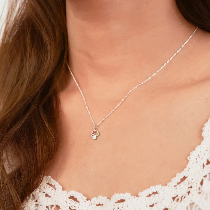 Silver Mushroom Necklace