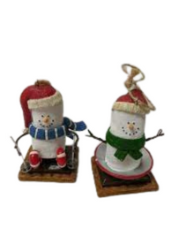 Smores Sledding and Skiing Ornament