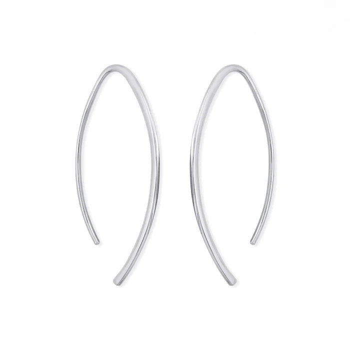 Sterling Silver Curved Hoop Earrings