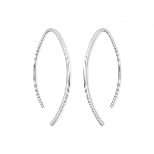 Sterling Silver Curved Hoop Earrings