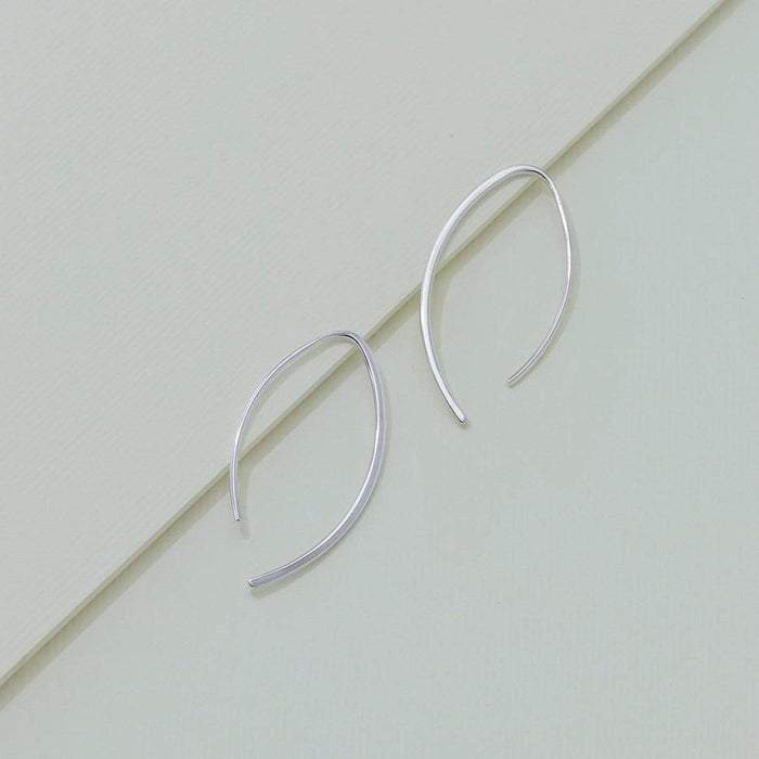 Sterling Silver Curved Hoop Earrings