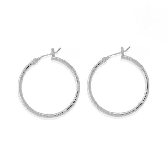 Sterling Silver Hoop Earrings 1.2"