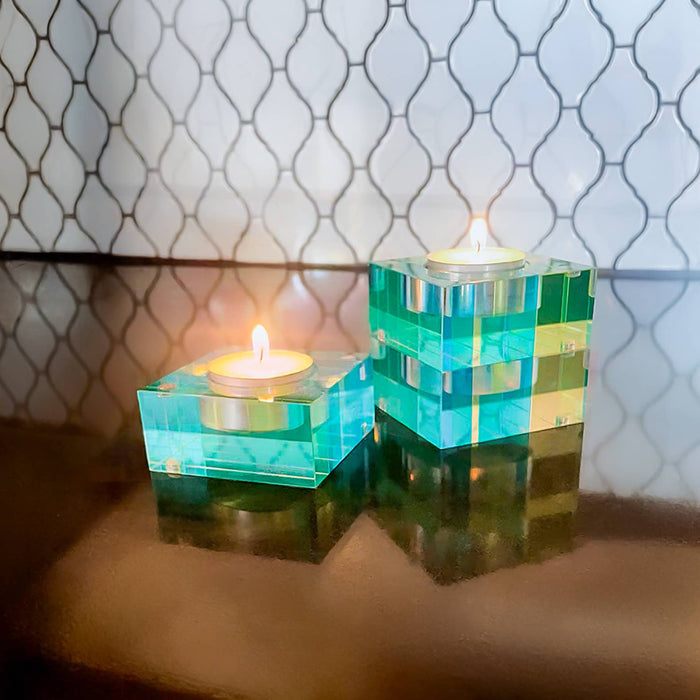 Striped Magnet Tealight Candle Holder - Set of 3 in 2 Colors