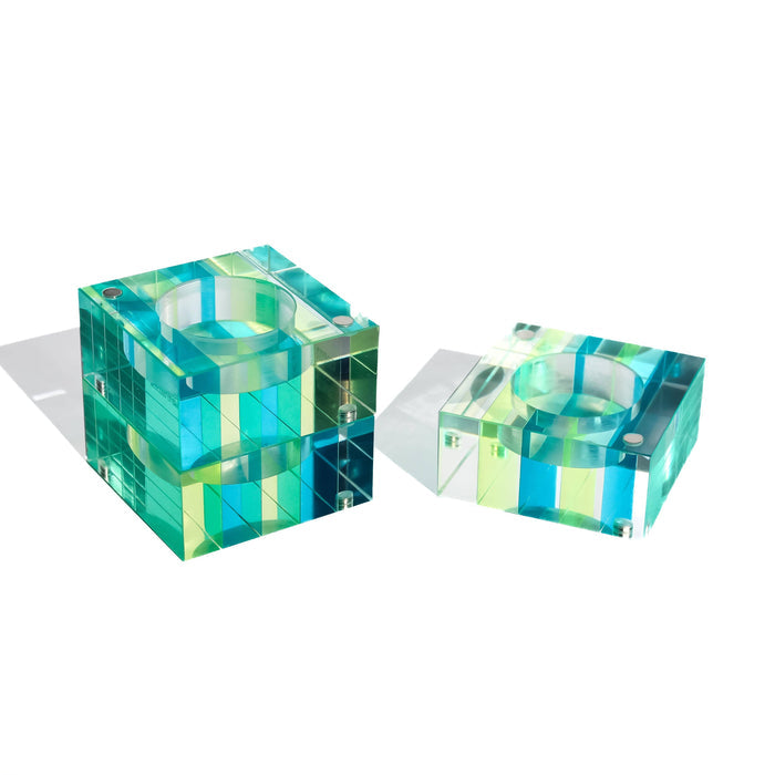 Striped Magnet Tealight Candle Holder - Set of 3 in 2 Colors