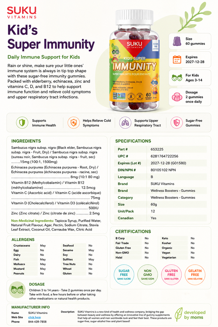 SUKU Kids Super Immunity – 60 Gummies