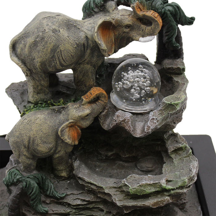 Tabletop Water Feature Elephant Family