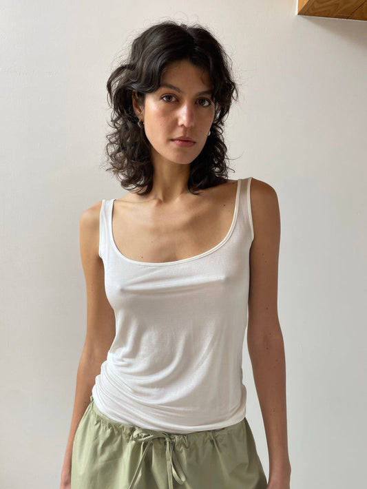 Tank Top, Brilliant White BAMBOU ROGER KWONG