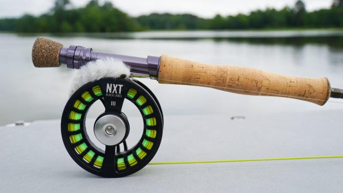 TFO NXT Black Label fly reel - detail view