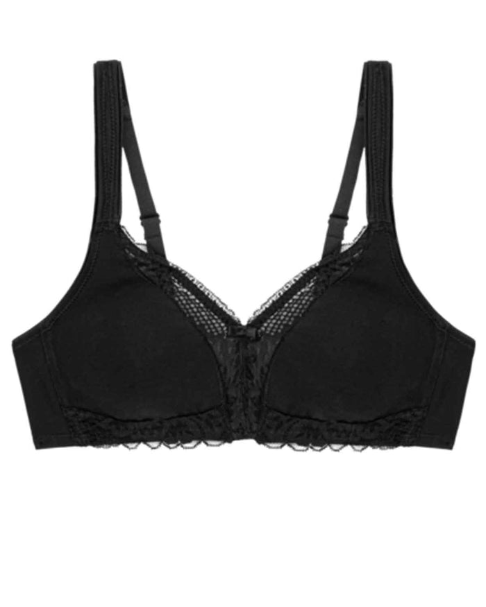 Triumph Modern Non Wired Lace+Cotton Bra - Black