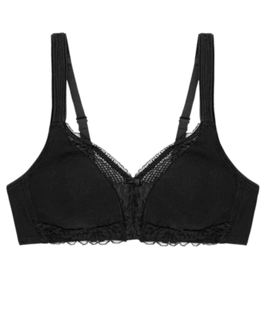Triumph Modern Non Wired Lace+Cotton Bra - Black