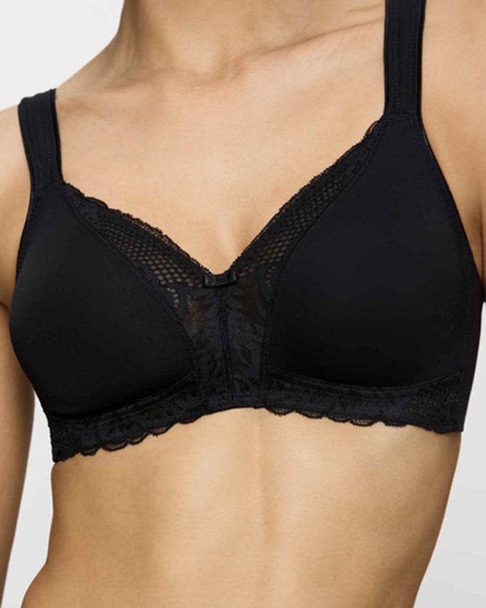 Triumph Modern Non Wired Lace+Cotton Bra - Black
