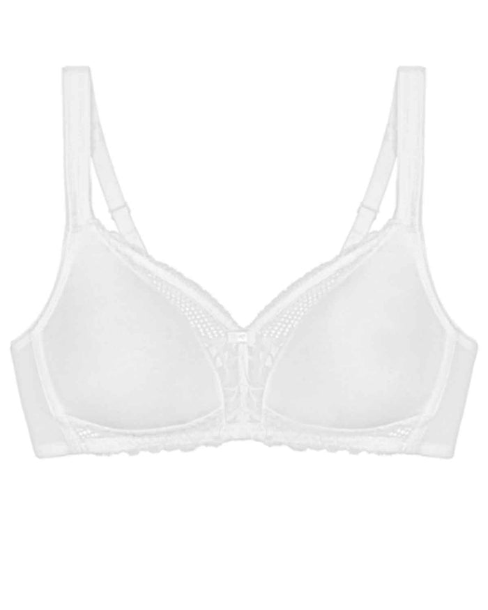 Triumph Modern Non Wired Lace+Cotton Bra - White