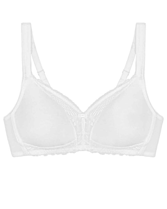 Triumph Modern Non Wired Lace+Cotton Bra - White