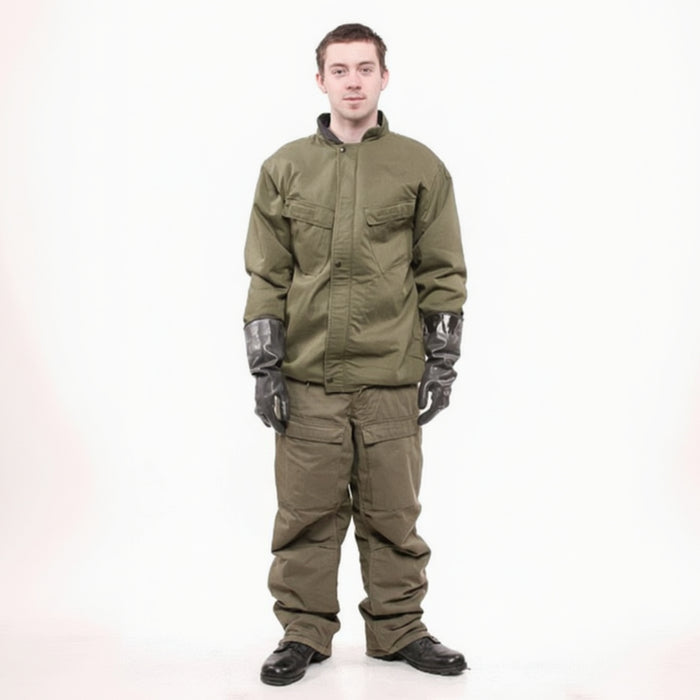 a  U.S. Army Chemical Protective suit