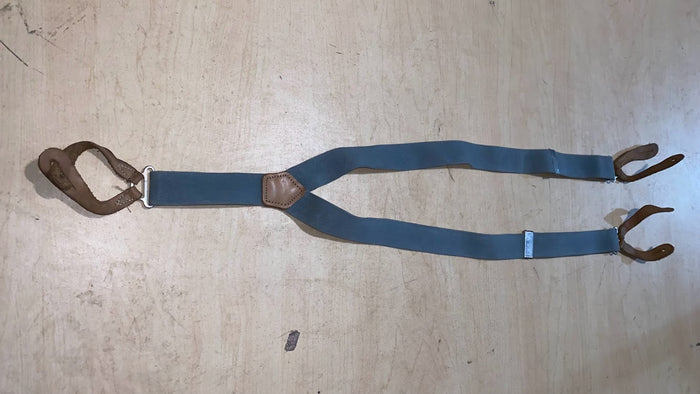 Vintage Military Button Suspenders in Blue